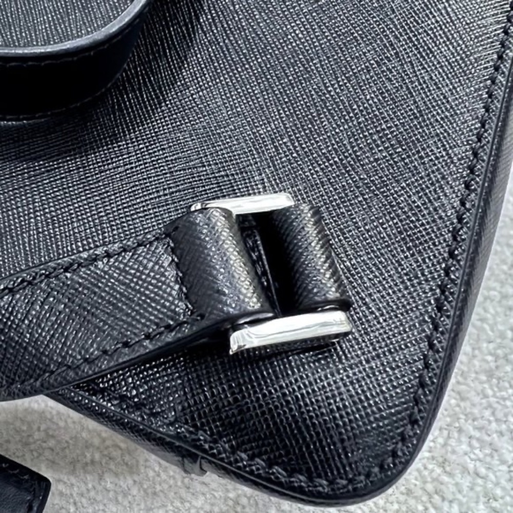 Prada Men's Large Black Saffiano Leather Square Backpack - Picture 13 of 14